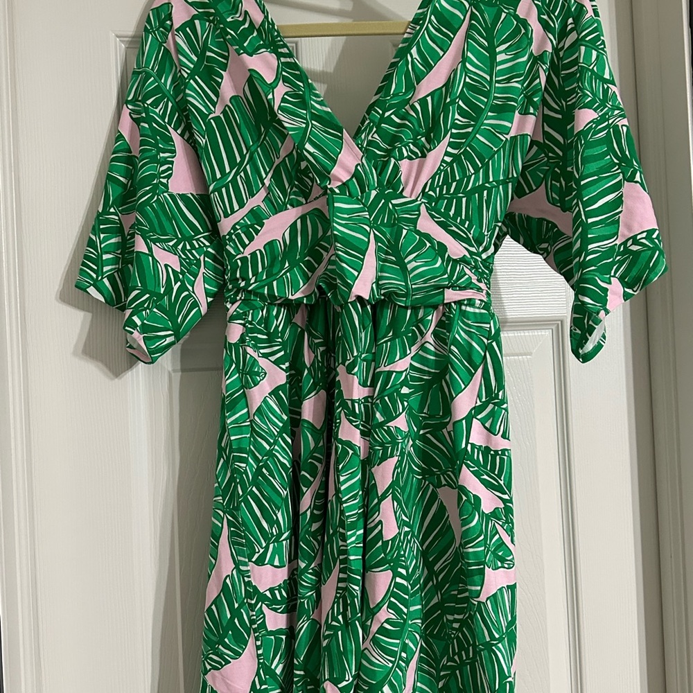 Lilly Pulitzer Green and Pink Patterned Dress
